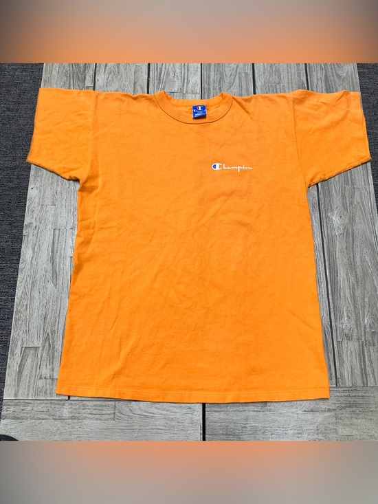 Champion Other - Vtg 90s Champion Crewneck TShirt Orange Single Stitch USA Large Athletic Preppy